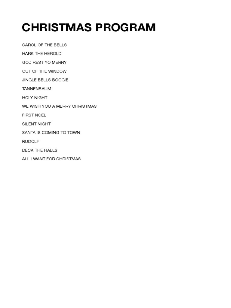Christmas Program | PDF