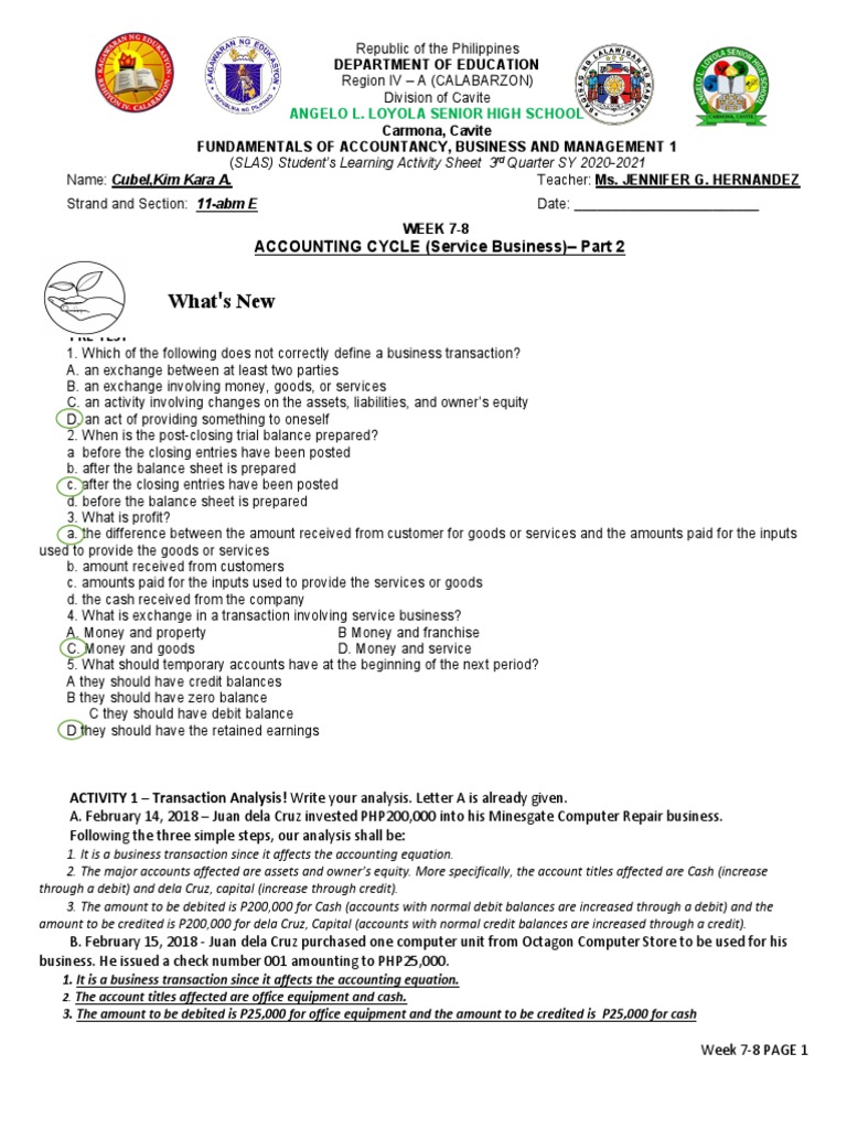 Week 7-8 | PDF | Debits And Credits | Expense