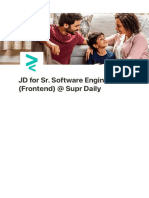 JD For Sr. Software Engineer (Frontend) at Supr Daily