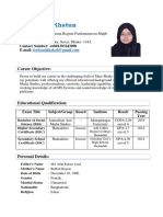 CV of Ferdoushi Khatun