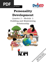 Personality Development: Quarter 2 - Module 1: Building and Maintaining Relationship