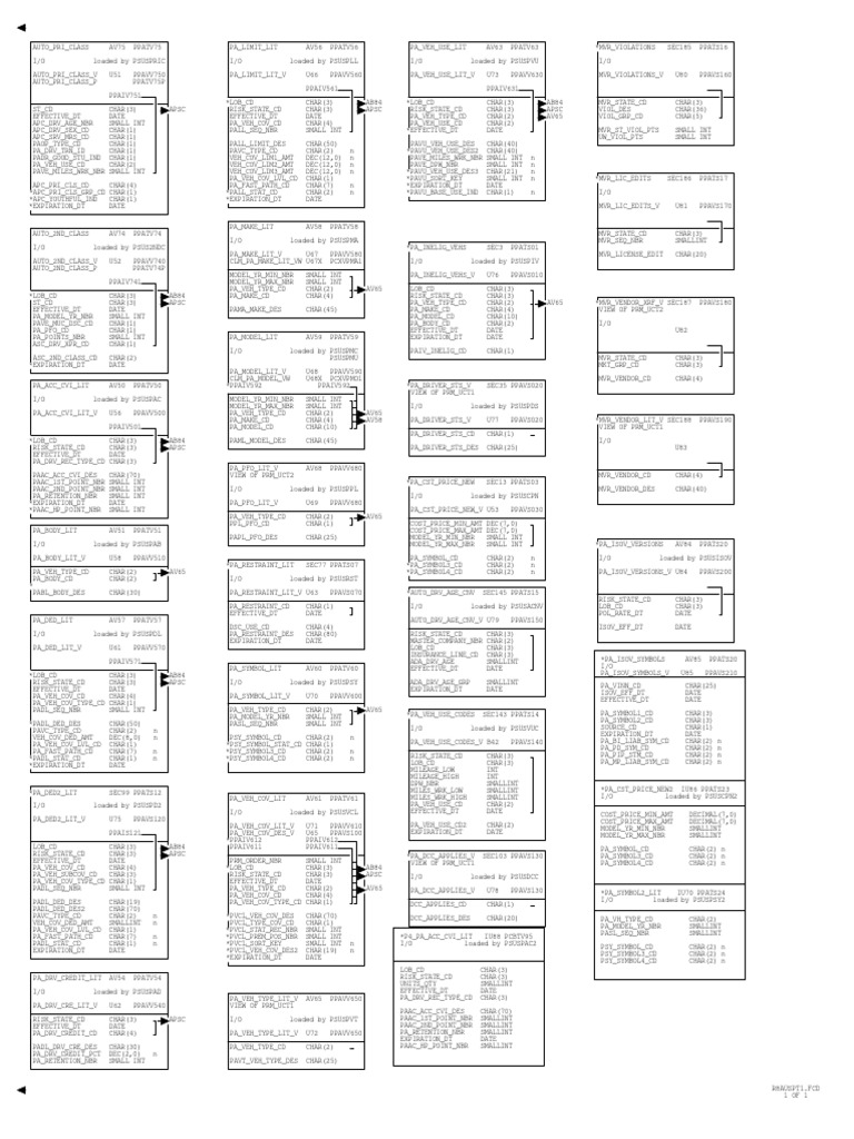 Vehicle Insurance Data Structure Overview | PDF