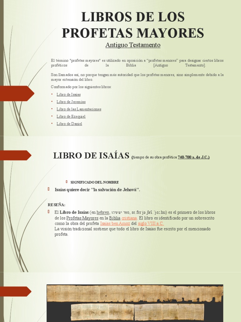 Libros De Los Profetas Mayores Pdf Isaias Daniel Figura Bíblica