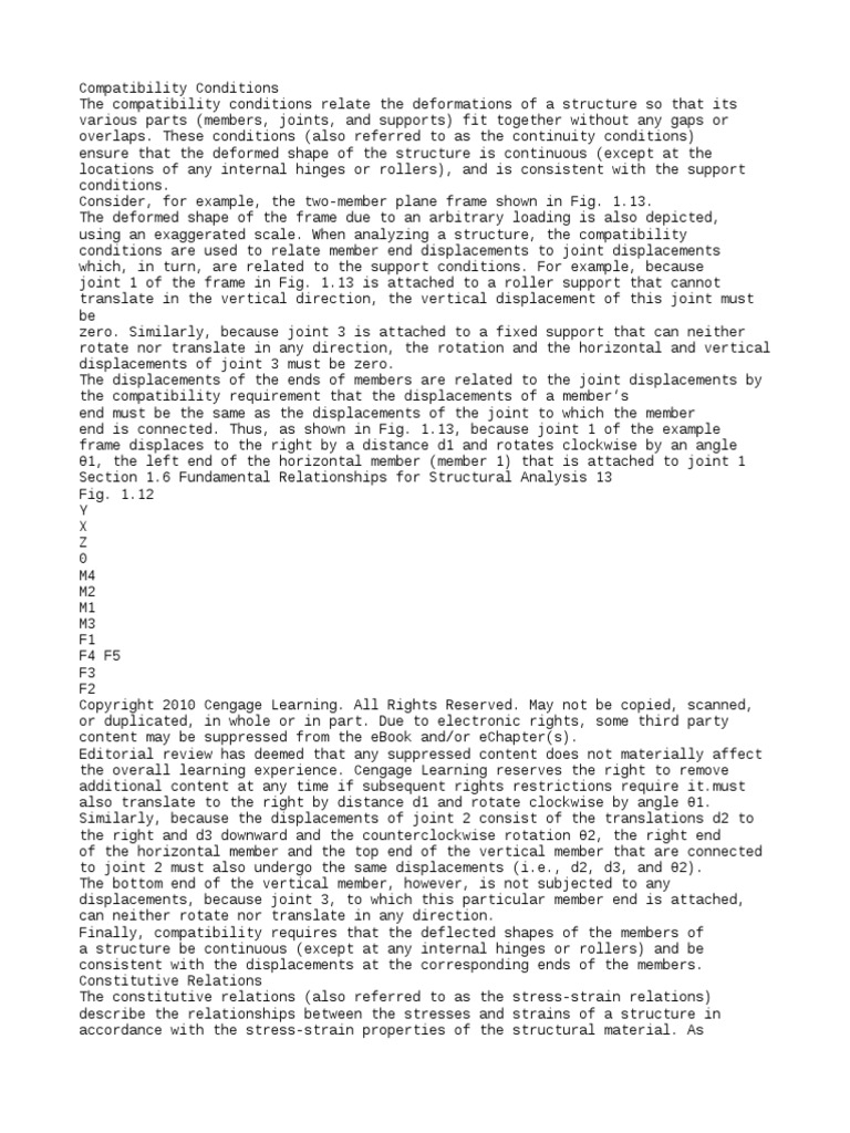 Compatibility Conditions PDF Mechanics Applied And