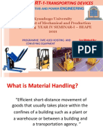 Lect II - Transporting Devices - Material Handling Equipments