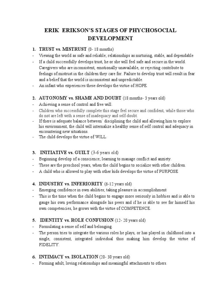Erik Erikson | PDF | Interpersonal Relationships | Human Development