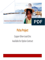Picha Project: Copper-Silver-Lead-Zinc Available For Option Contract