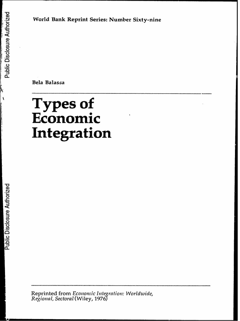 Types of Economic Integration Explained | PDF | Economic Integration ...