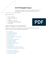 IELTS Sample Essays: Agree / Disagree Type Questions