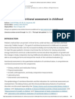 Indications For Nutritional Assessment in Childhood - UpToDate