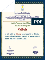 MPH Orientation Programme Certificate - Dec 2020