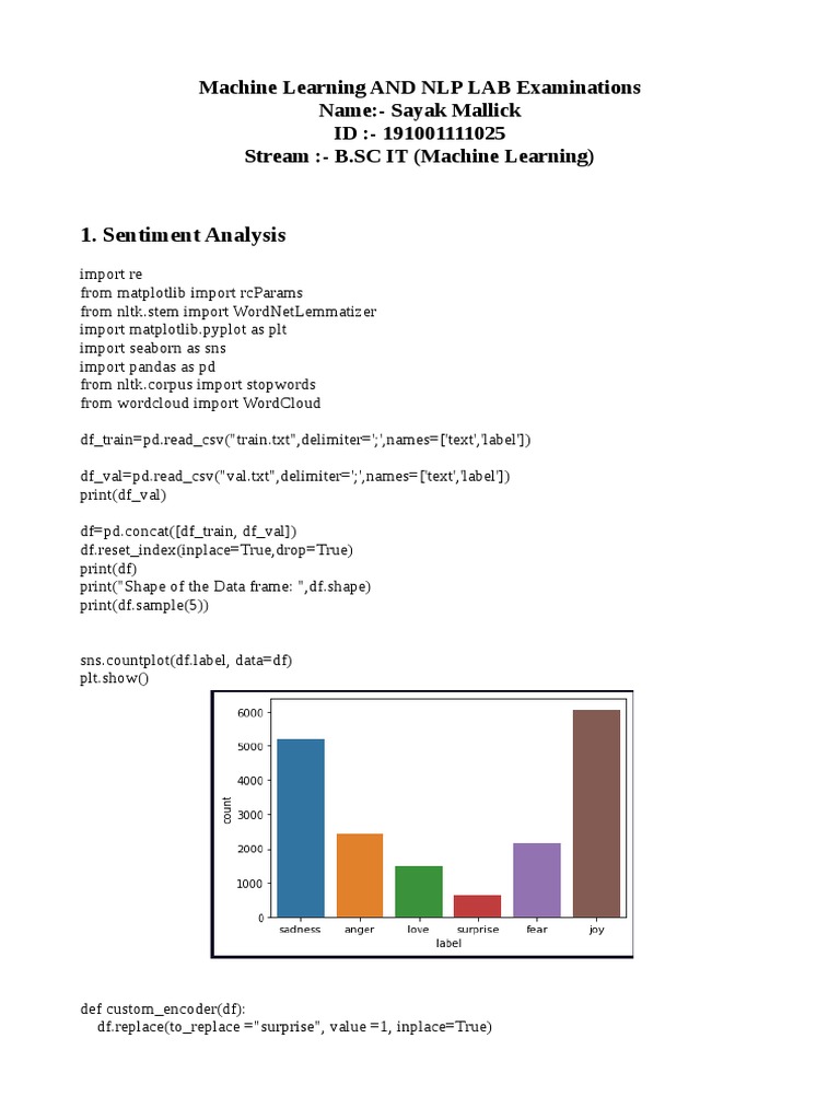 NLP Techniques in Machine Learning Lab | PDF | Interpretation ...