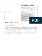 2.1 Process Management Program Vs Process: Unit-1 Contd.. Operating System Structures