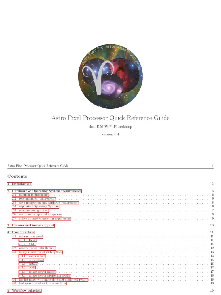 Astro Pixel Processor Guide | PDF | Raw Image Format | Computer Vision