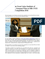Professor From Great Lakes Institute of Management, Gurgaon Wins at ISB-IVEY Global Case Competition 2016