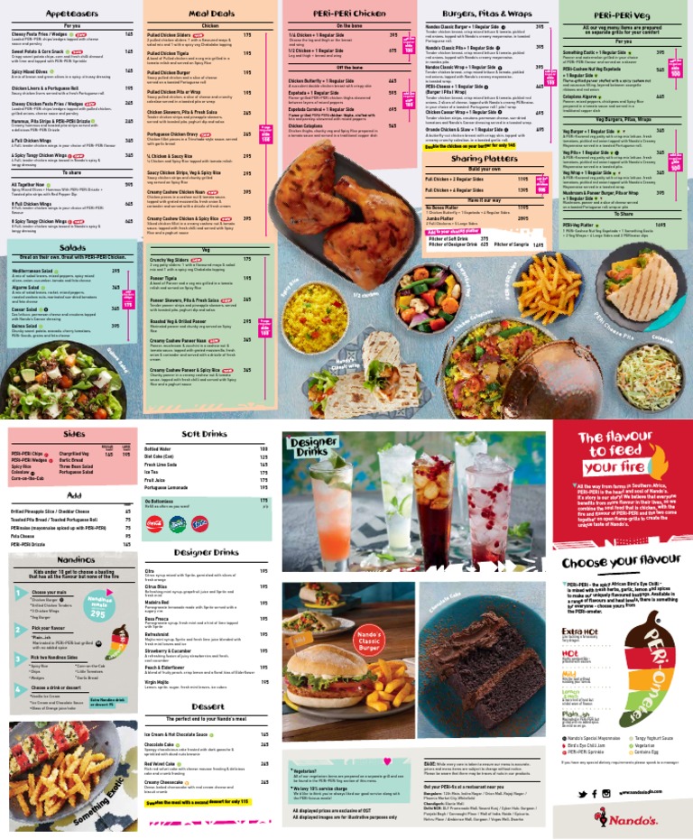 Meal Options and Appetizers from Nando's Peri-Peri Menu | PDF | Potato ...