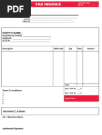 RCM Invoice Format Template in Excel | PDF