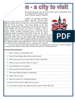 London A City To Visit Oneonone Activities Reading Comprehension Exercise 118588