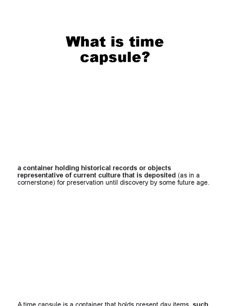 What Is Time Capsule PDF