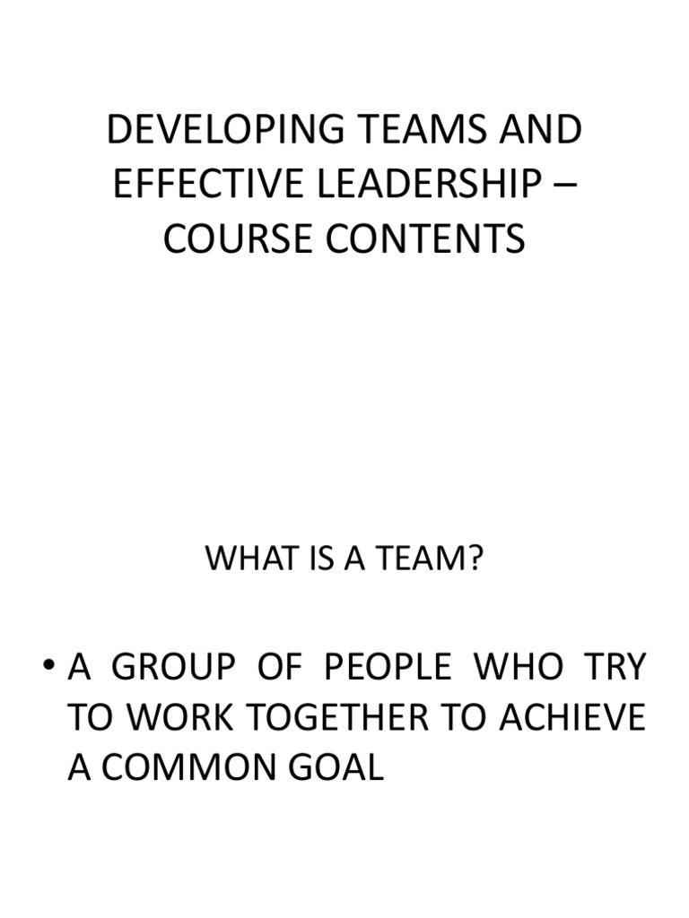 Team Development and Leadership Insights | PDF | Leadership | Goal