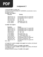 Assignment 3: 1. Given The MIPS Assembly Code