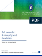 Draft Presentation: Summary of Product Characteristics: What Is It and What Does It Contain?