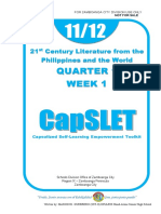Quarter 1 Week 1: 21 Century Literature From The Philippines and The World