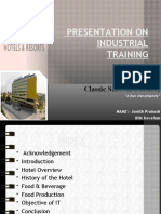 Presentation On Industrial Training: Classic Sarovar Portico