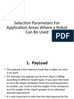 Selection Parameters For Robot