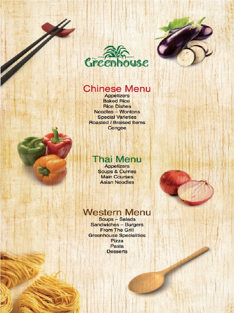 Greenhouse Menu PDF