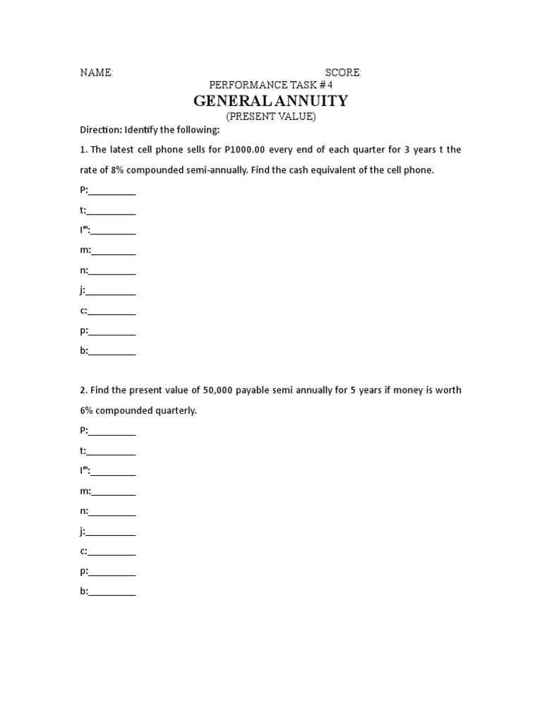 Performance task 4 simple annuity pdf
