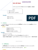 Les Instructions de Base (Suite Cours Algorithme)