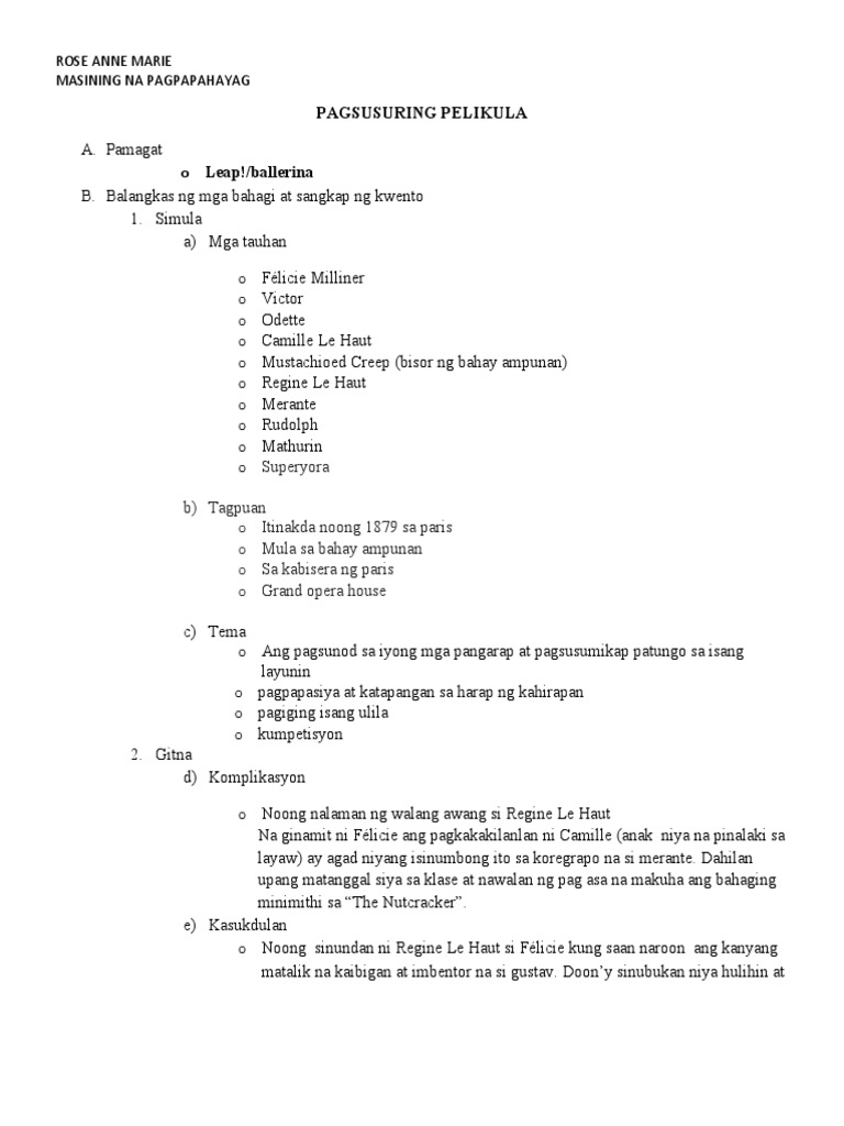Pagsusuring Pelikula | PDF