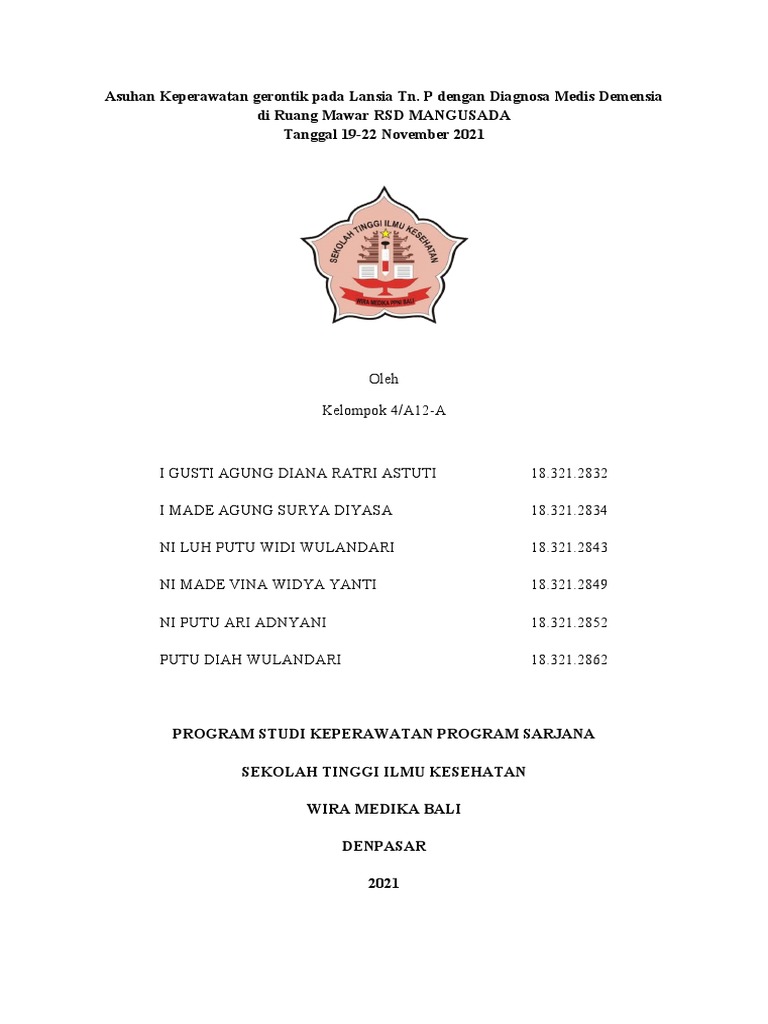 Askep Demensia pada Lansia: Panduan Perawatan