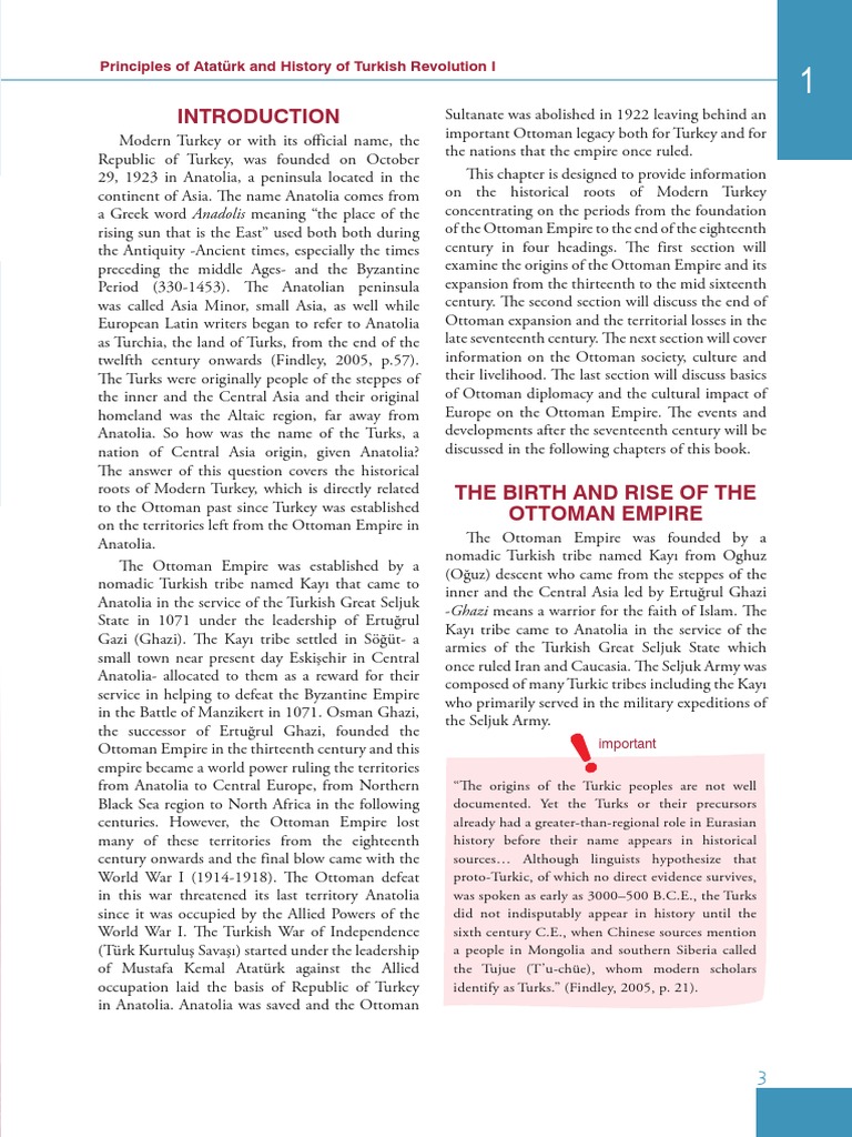 Principles of Atatürk and History of Turkish Revolution I | PDF | Ottoman  Empire | Byzantine Empire, image size:768x1024