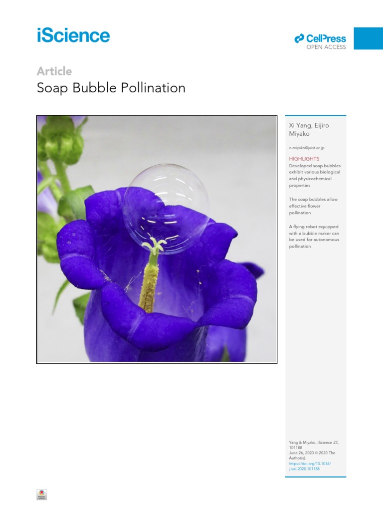 Soap Bubble Pollination Technology | PDF | Pollination | Flowers