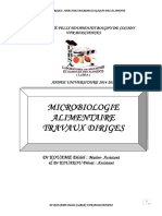 Microbiologie Travaux Diriges - Analyse Des Aliments