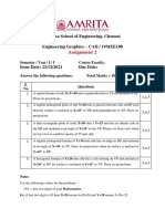 Assignment 2: Engineering Graphics - CAD / 19MEE100