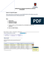 Proceso para Impresio N de Ordenes de Matri Cula Estudiante