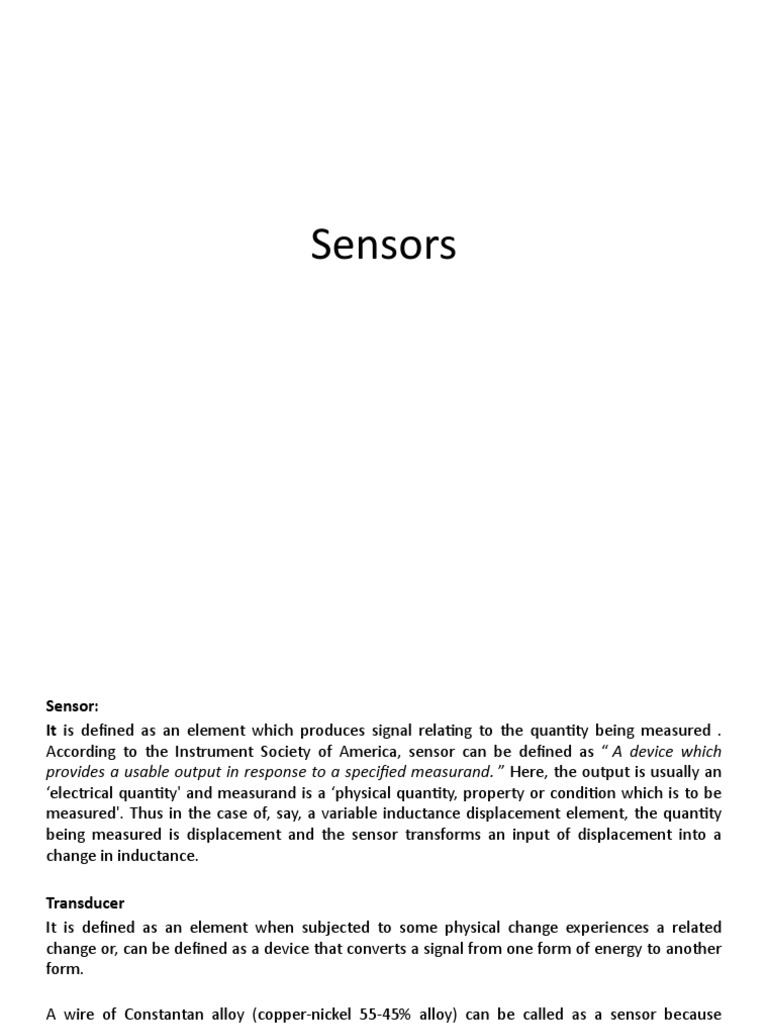 Sensors PDF Electrical Resistance And Conductance Sensor