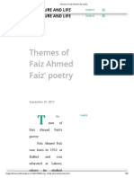 Themes of Faiz Ahmed Faiz' Poetry