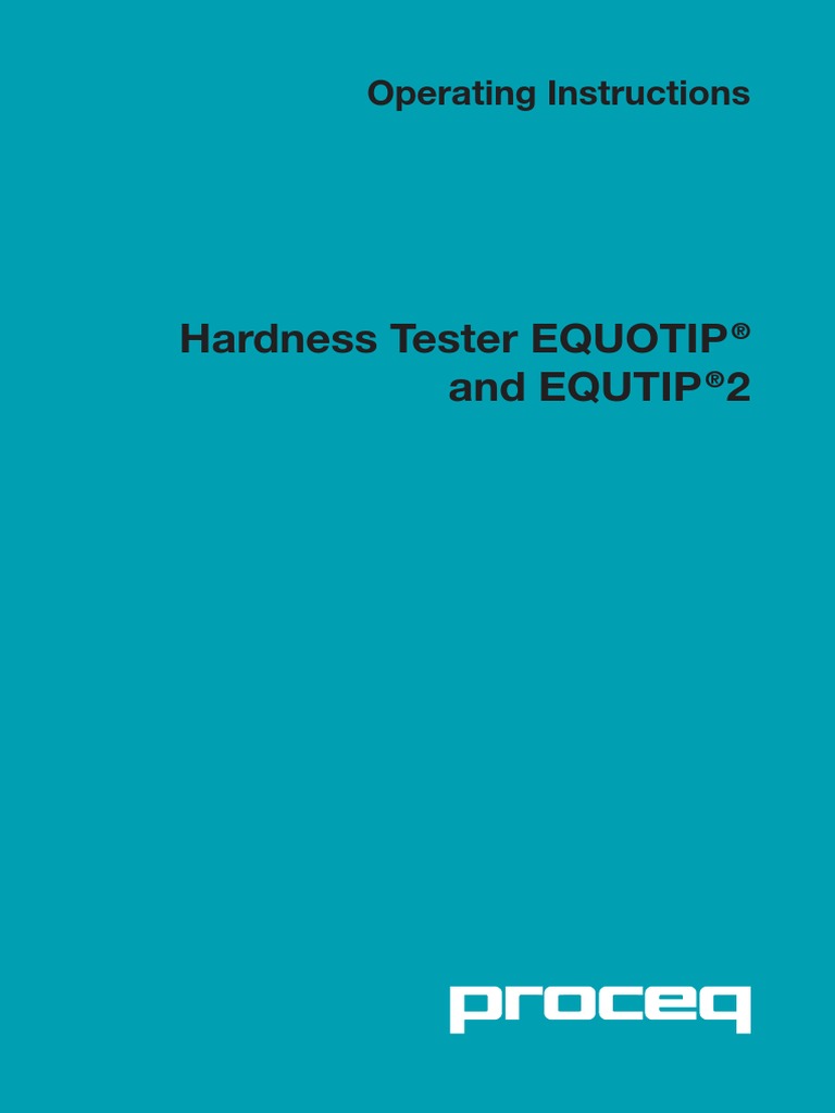 Proceq Equotip 2 Operator Manual | PDF | Hardness | Calibration