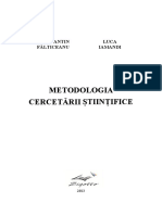 METODOLOGIA CERCETARII STIINTIFICE 