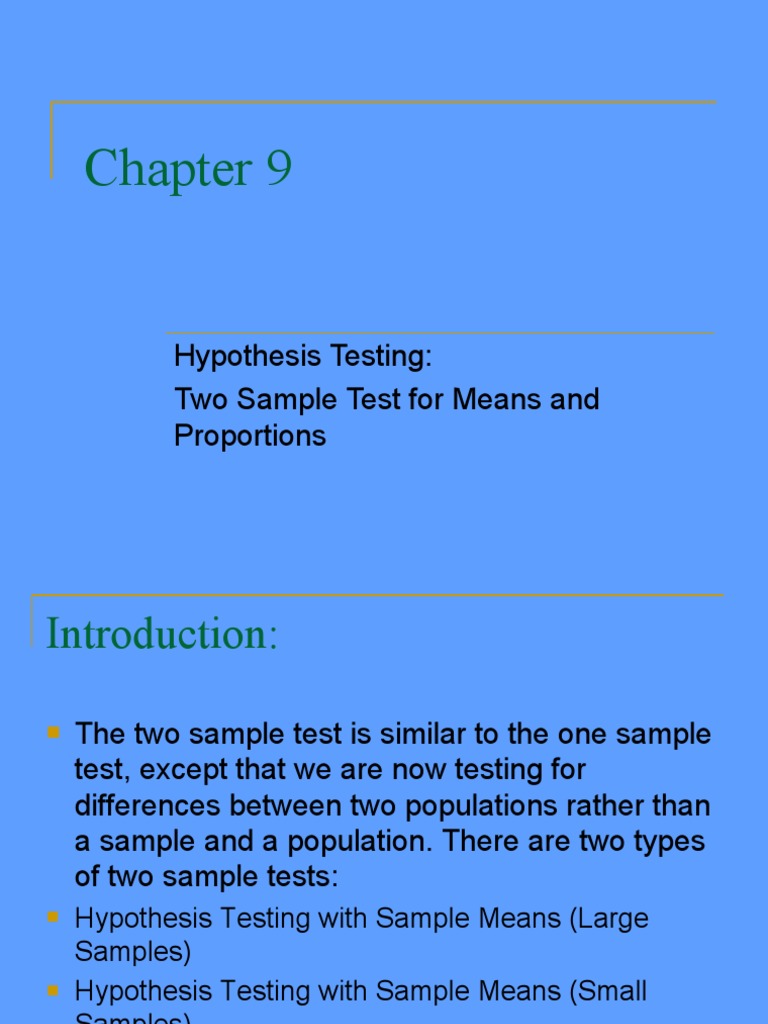 Two-Sample Hypothesis Testing Guide | PDF | Statistical Hypothesis ...