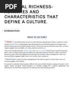 Cultural Richness-Activities and Characteristics That Define A Culture