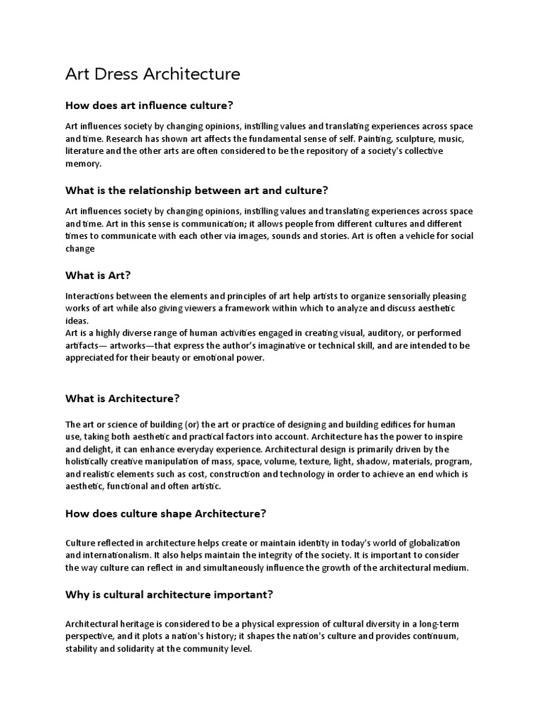 How Does Art Influence Culture PDF Aesthetics The Arts