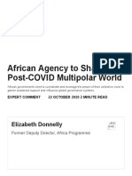 African Agency to Shape Post-COVID Multipolar World