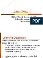 Unit 4-Lecture 1-Hemorrhagic Disorders and Laboratory Assessment