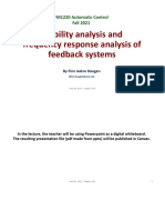 Stability Analysis and Frequency Response Analysis of Feedback Systems - FM1220 - 2021