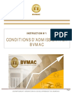 BVMAC Instruction n1 Relative Aux Conditions Dadmission A La Bvmac